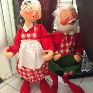 Annalee Mr and Mrs Claus vintage set 30”